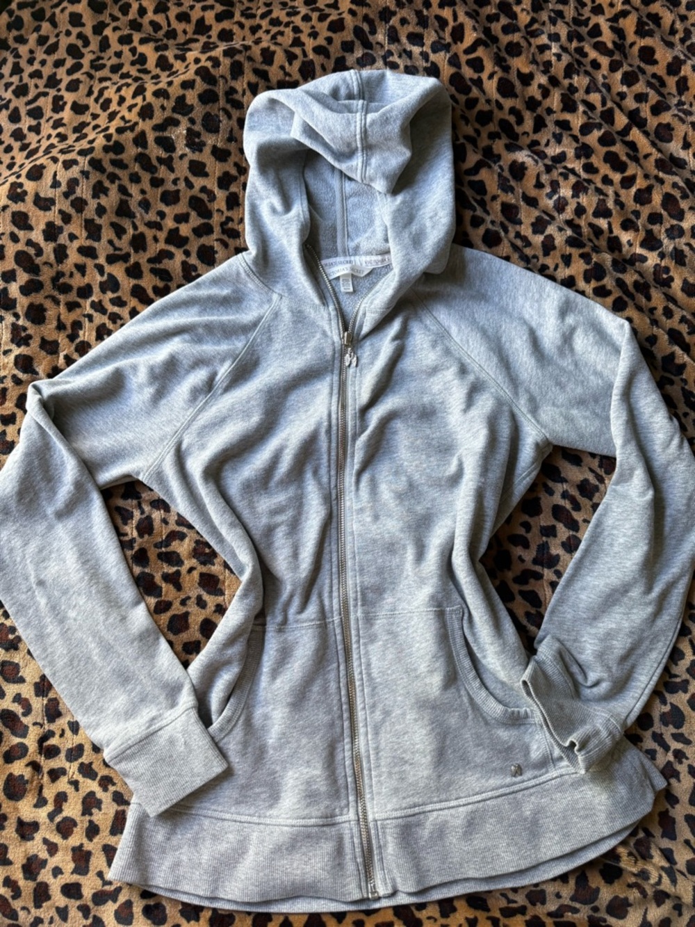 Victoria's Secret Light Gray Girls' Hooded Zip Sweatshirt
